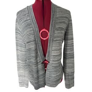 Eileen Fisher Size XXS TP Organic Cotton Blend Gray‎ Ribbed Open Cardigan